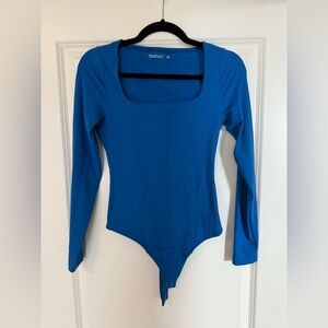 Abercrombie & Fitch Royal Blue Corset Long Sleeve Bodysuit